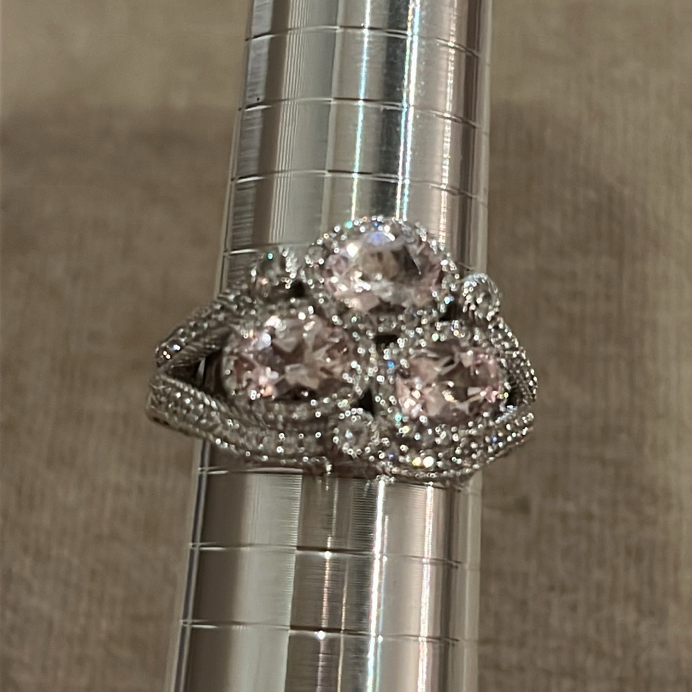 Judith Ripka Sterling Silver CZ Sparkling Ring Size 10 - Picture 13 of 13